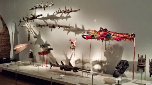 Awesome diversity of ceremonial fish masks from Africa.