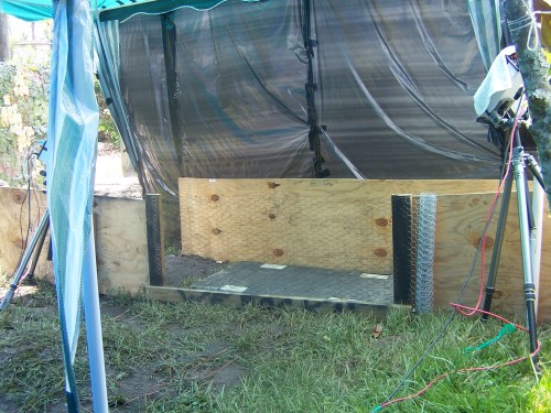 The ill-fated forceplate and experimental area.